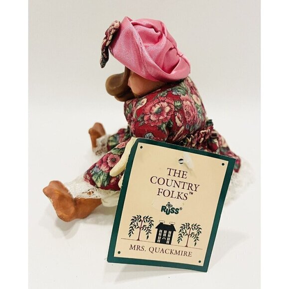 American Folk Art Duck Figurine Mrs. Quackmire Country Shelf Sitter 2930 Russ - Picture 4 of 5